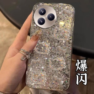 镀银直边爆闪适用小米Civi5Pro手机壳全包K80保护套14+新款1S高级感Turbo4女款11青春版防摔K70至尊冠军版