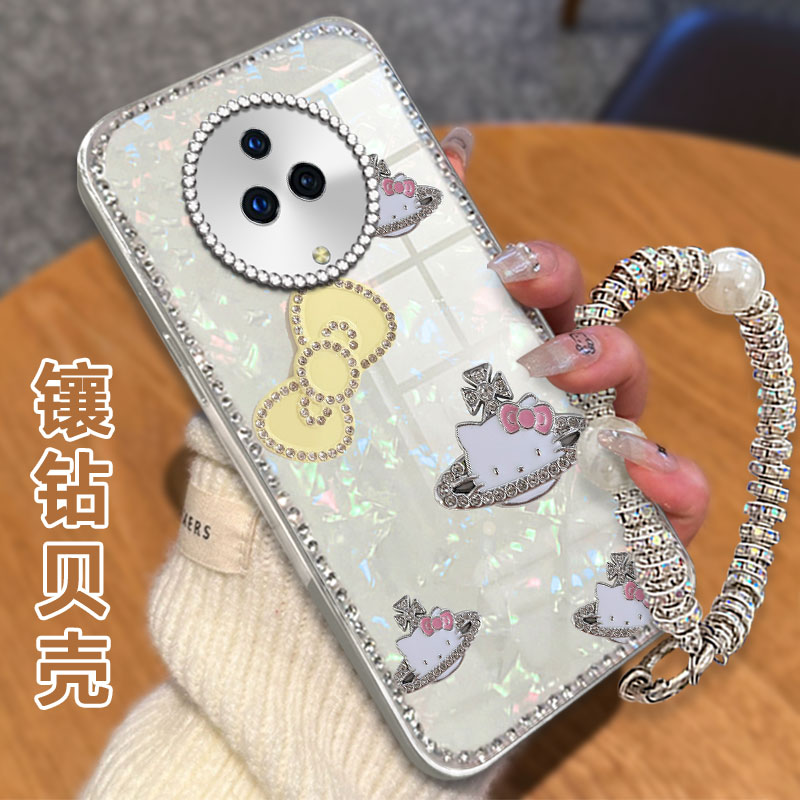 高级感电镀贝壳纹镶钻  不掉漆 不掉色