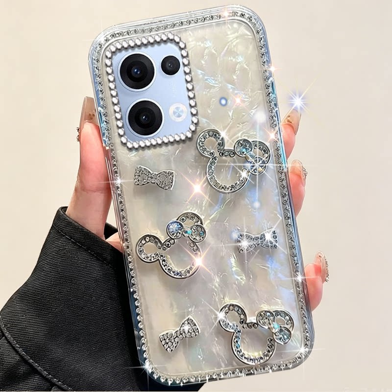 高级感闪钻贝壳适用OPPOReno13手机壳/2026年RENO6PRO防摔11冬10新款5 小众7se巨好看15C网红5K 保护套12女款图片