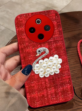 红色本命年布艺小香风适用OPPOA6手机壳防摔A6max保护套A58X结婚A1名媛A5全包A6秋冬A5 /2026年A6GT春节A72