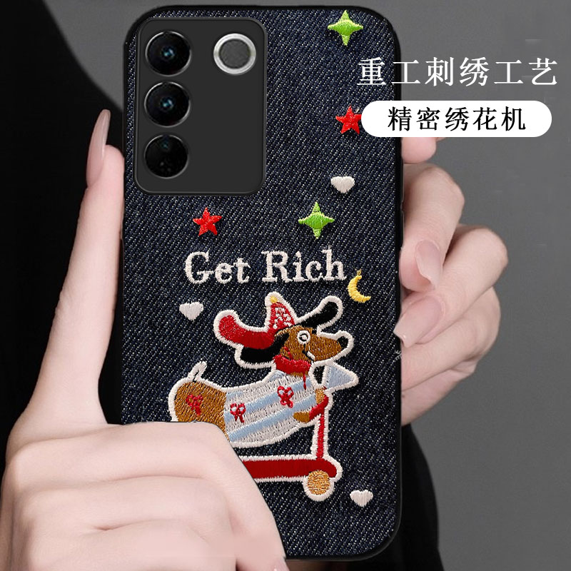 牛仔布艺刺绣,不掉色,不脱丝