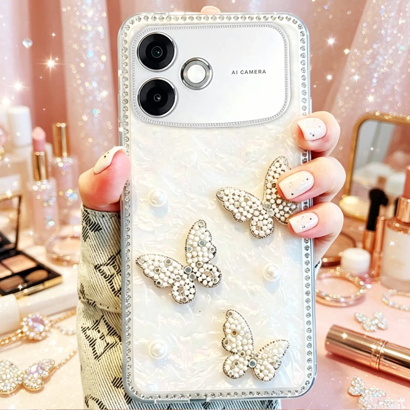 闪钻贝壳蝴蝶适用OPPOA6sPro手机壳全包A6高级感A1 新款A1x软壳6/2026年6女款8S+网红A2m防摔A2x保护套A9x