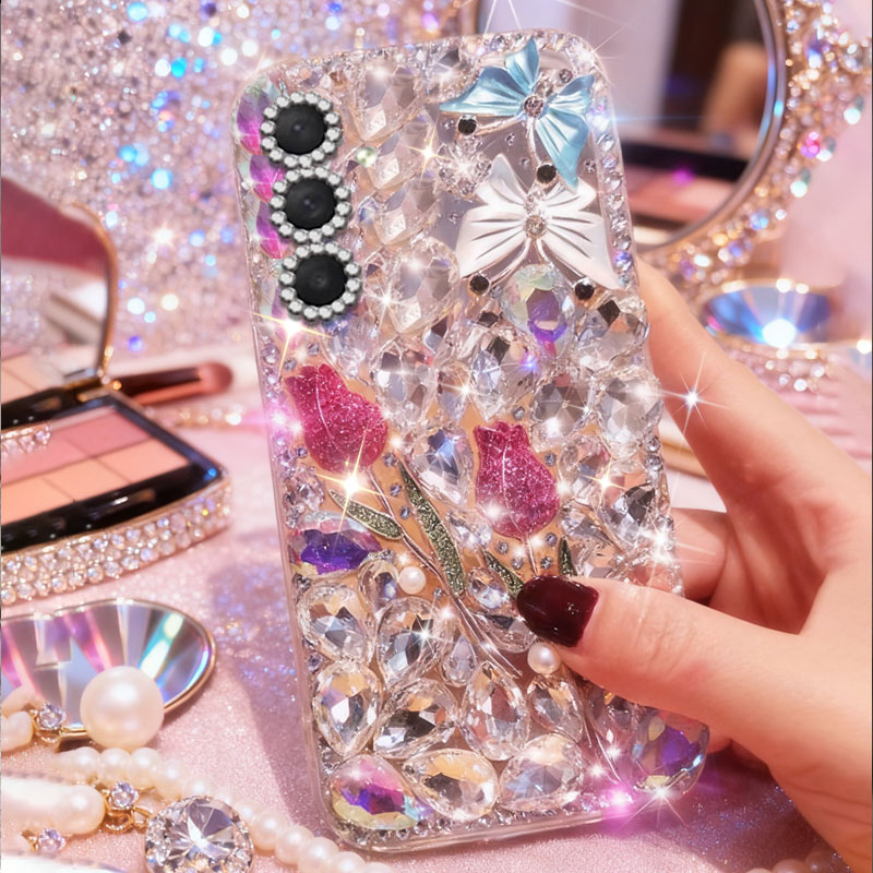 高端奢华镶钻手机壳，不掉钻，不发黄