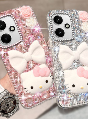 满钻奢华水钻KT猫适用荣耀400手机壳高级感20全包80GT/2025年30Plus防摔200Pro镶钻60Pro小众50SE网红50