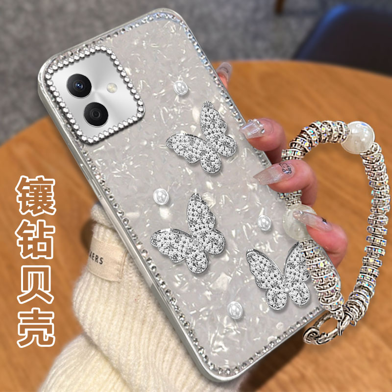 水钻镶钻贝壳纹适用荣耀X60i手机壳外壳80GT/2025年X7防摔华为nova12保护套400新款6 5G全包14ultra高级感200