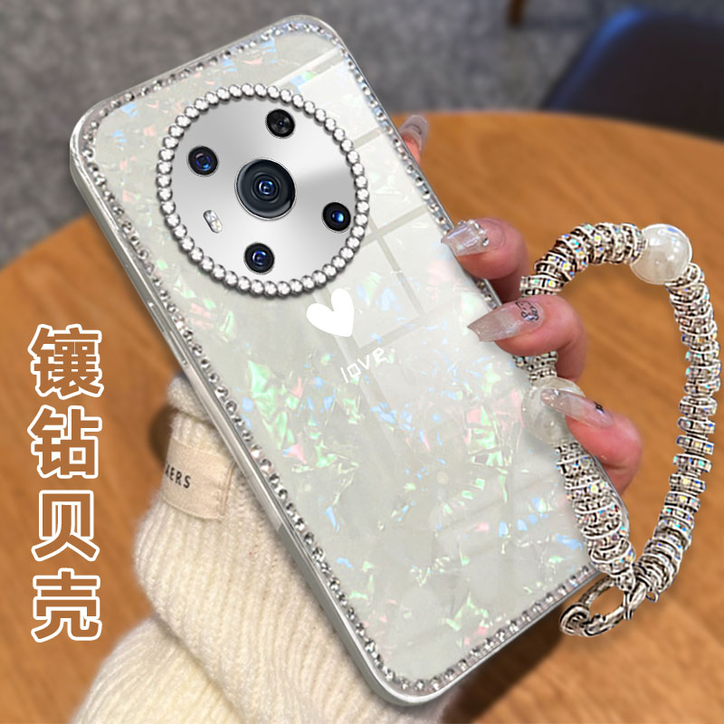高级感电镀贝壳纹镶钻  不掉漆 不掉色