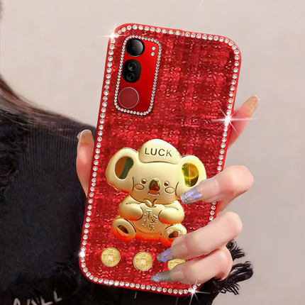 红色新年平安适用vivoY50 5G手机壳春节Y200i外壳Y76s女款Z6布艺Y77e全包Y50t喜庆Z1小香风V27过年Z5x网红Y7s