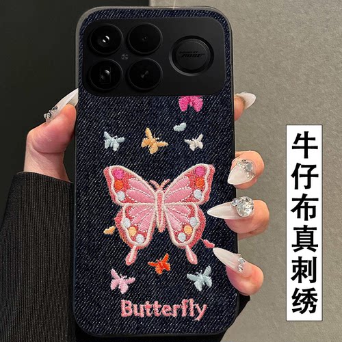 真刺绣牛仔布艺  不掉色 不脱丝