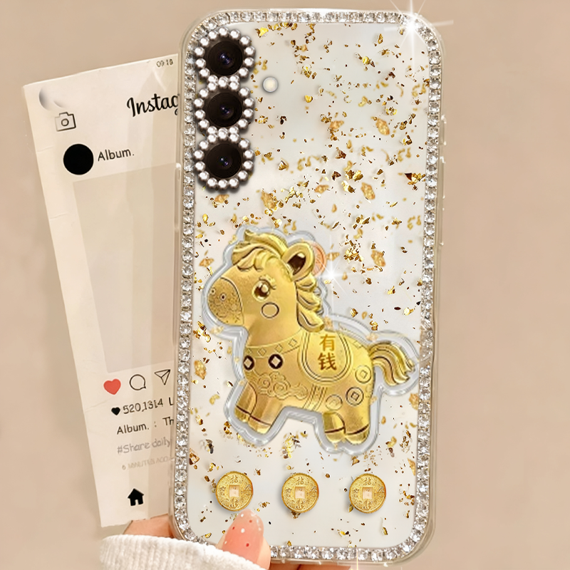 马年春节新款，金箔滴胶，不发黄