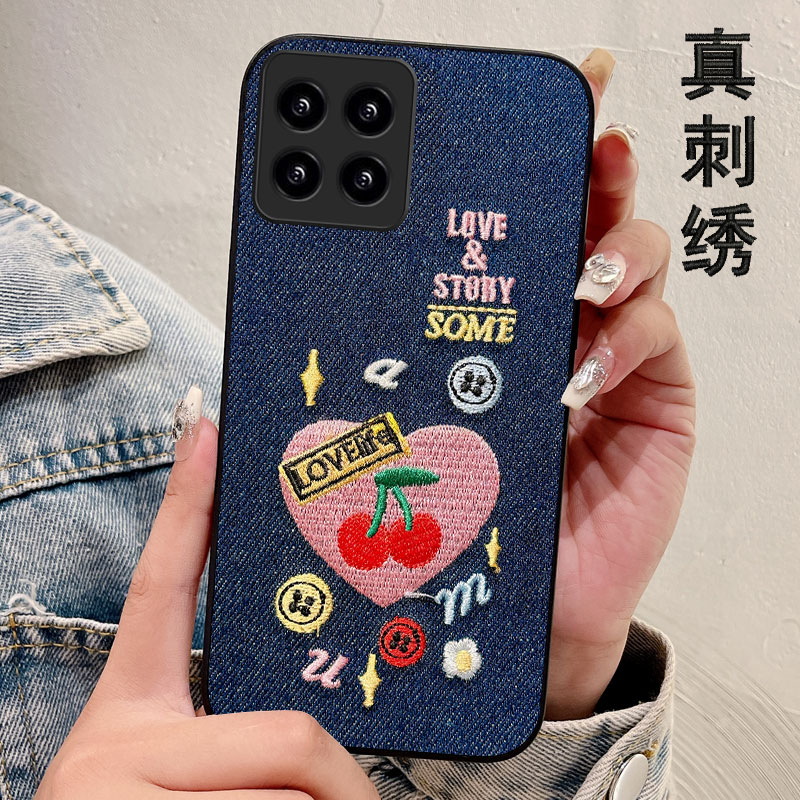 牛仔布艺真刺绣，不脱丝，不掉色