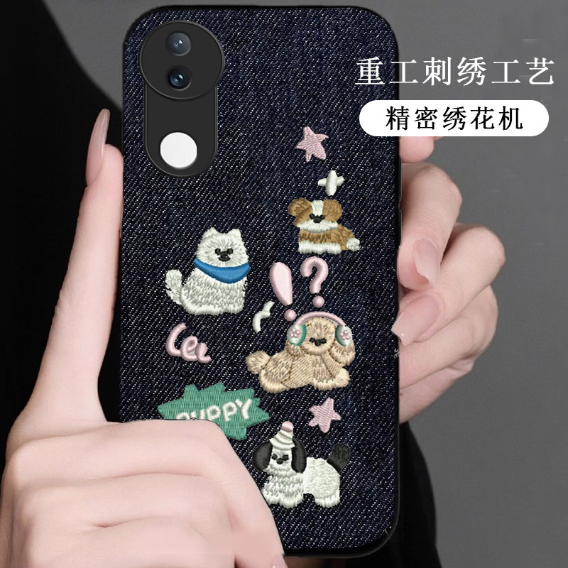 牛仔布艺刺绣，不掉色，不脱丝