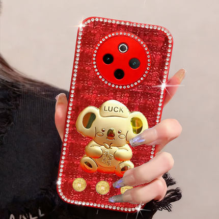 红色新年平安适用vivoY500手机壳保护套Y500全包Y300+布艺Y35 5G网红 Y5s结婚y52s喜庆Y55s过年Y300GT镶钻