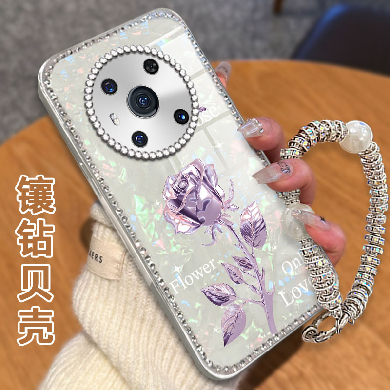 高级感电镀贝壳纹镶钻  不掉漆 不掉色