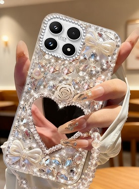 满钻奢华带镜子适用小米17手机壳女款15小众15新品10青春版防摔10A镶钻MIX4外壳14网红12/20262保护套CC9e
