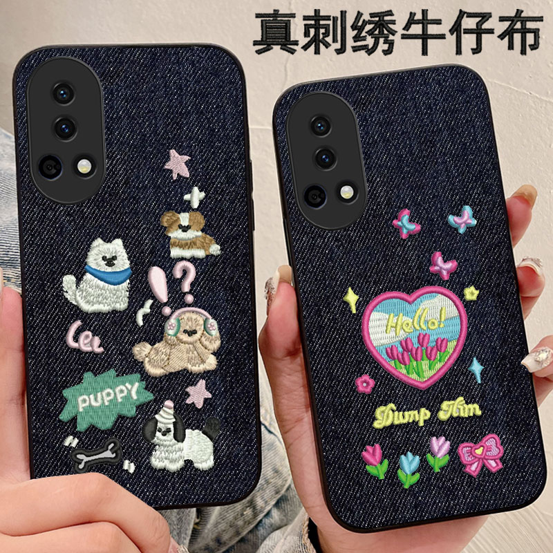 牛仔真刺绣，针织布艺