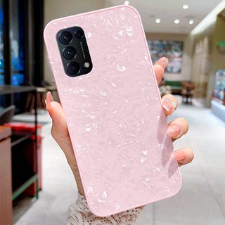 2023年纯色贝壳纹适用opporeno5手机壳5g新款5k/5pro十+高级感Reno4pro网红Reno8本命年opop女款k10por简约k9