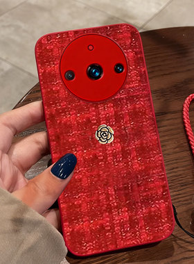 红色本命年布艺小香风适用realme真我11手机壳春节12本命年10防摔realme 真我Q2名媛V20喜庆12X结婚Q5PRO全包