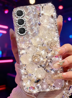 镶钻新款本命年适用三星GalaxyM55手机壳高端M34 5G水钻M21女款S24春节M21s新品M31新年款M32 5G奢华ZFold6