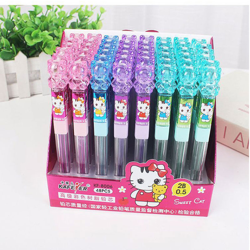 儿童自动铅笔笔芯2B高级树脂0.5mm0.7mm盒装塑料铅笔芯学习文具