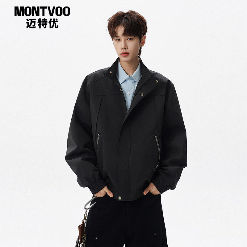 迈特优美式解构短款夹克男立领冲锋衣春季复古户外工装飞行外套潮,男装,夹克,淘宝优惠券,粉丝福利购,淘宝优惠卷