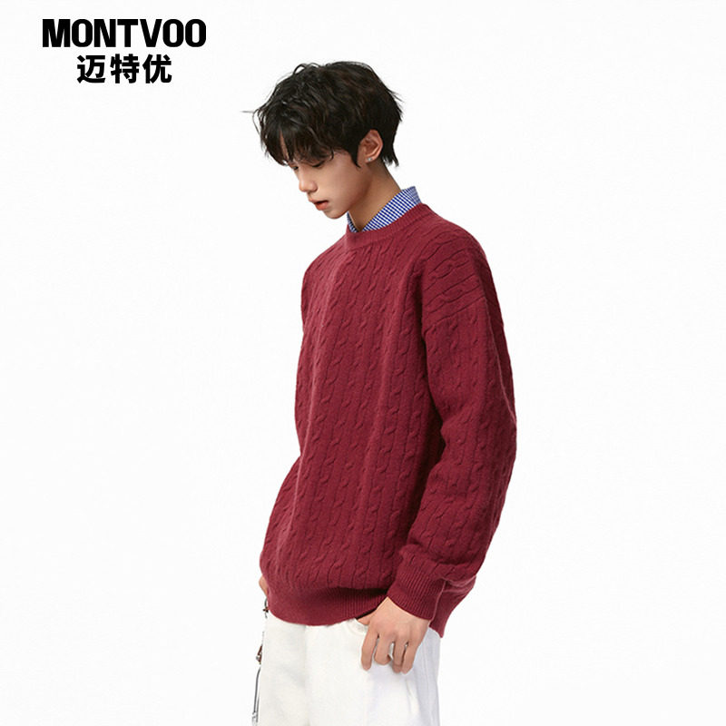 【复古麻花】慵懒情侣圆领毛衣