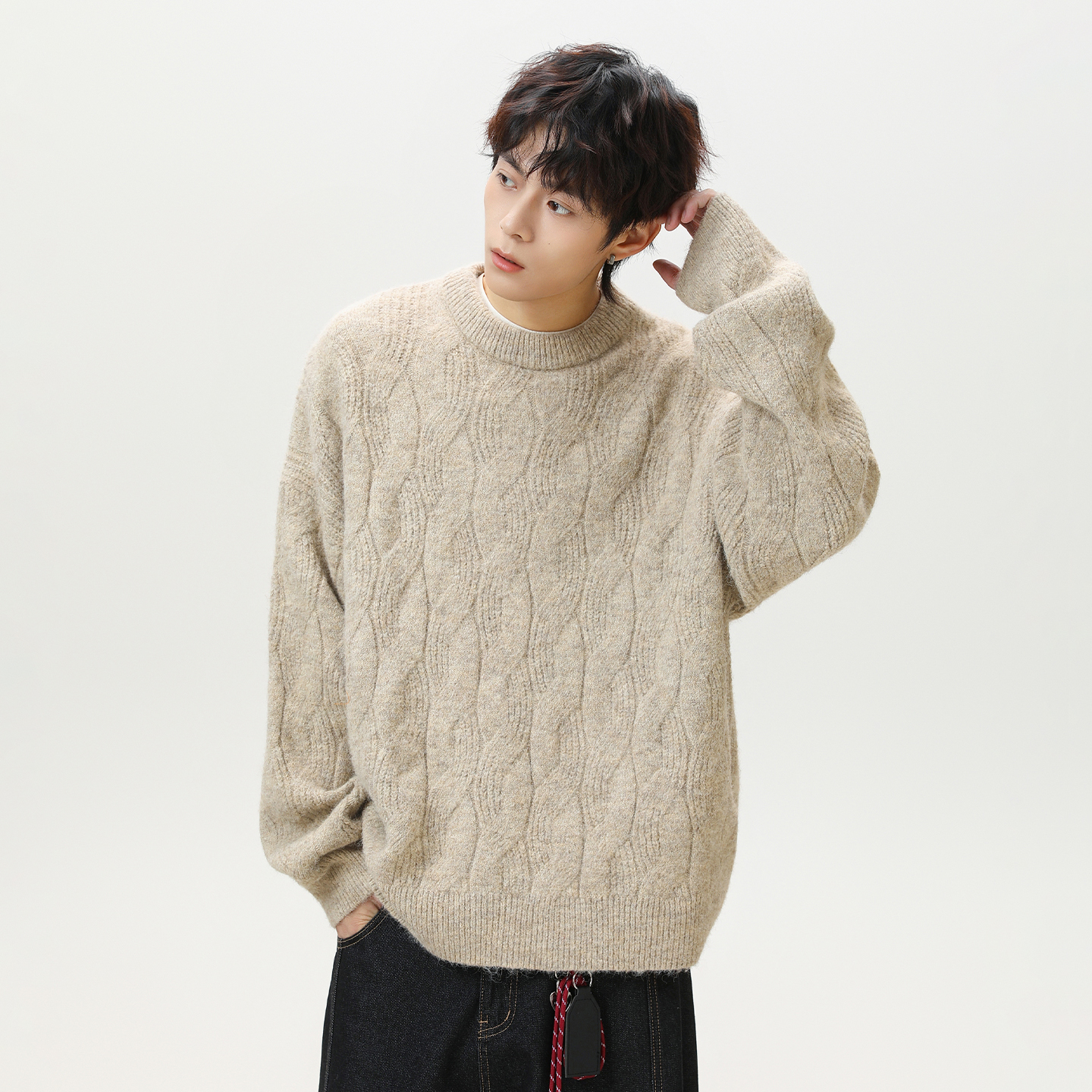 【回头率很高】圆领保暖毛衣男款