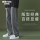男秋冬款 加绒直筒宽松阔腿长裤 美式 迈特优牛仔裤 高街休闲裤 子