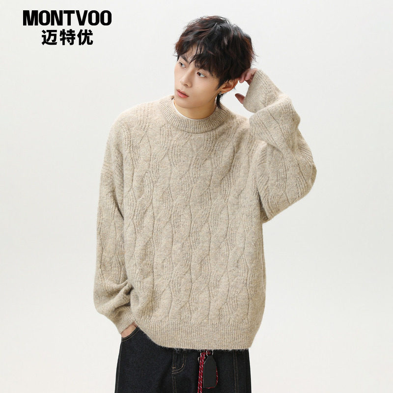 【回头率很高】圆领保暖毛衣男款