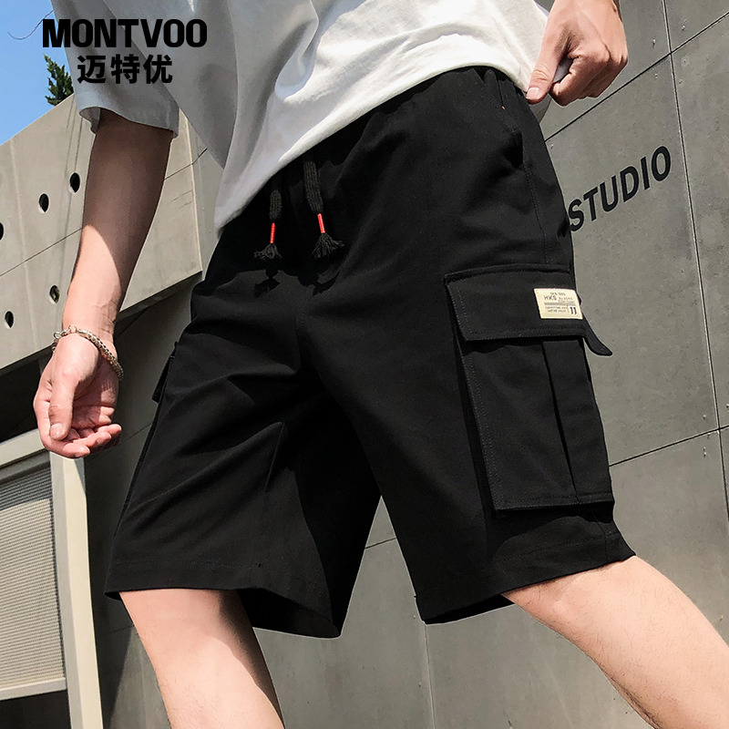 大口袋工装短裤男夏季外穿宽松