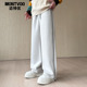 迈特优米色加绒直筒卫裤 男生秋冬潮流痞帅高街宽松百搭运动休闲裤