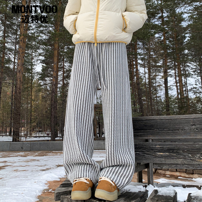 【保暖神裤】加绒运动鱼骨纹裤男