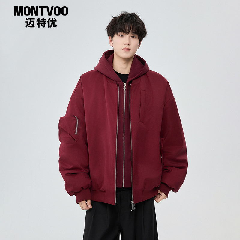 【帅出新高度】假两件棉服外套