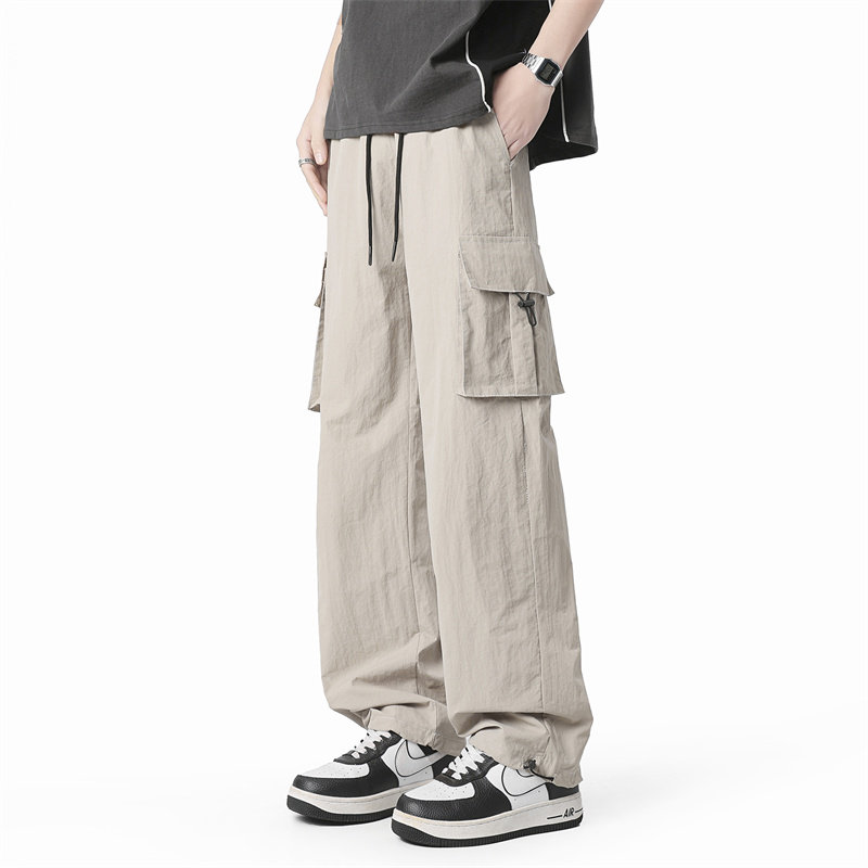 迈特优夏季薄款工装裤子男士直筒冰丝休闲运动春秋季潮牌冲锋长裤