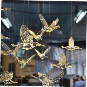 10 Pieces Crystal Clear Acrylic Bird Christmas Tree