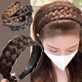 Braided Wide Women Fishbone for Twist Wig Hairband Headbands