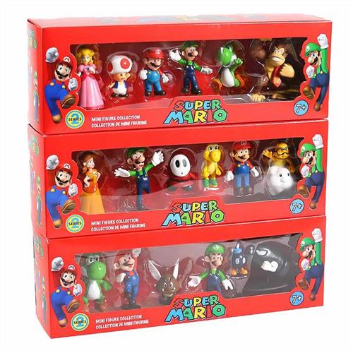 Super Mario Bros PVC Action Figure Toys Dolls Model Set Luig