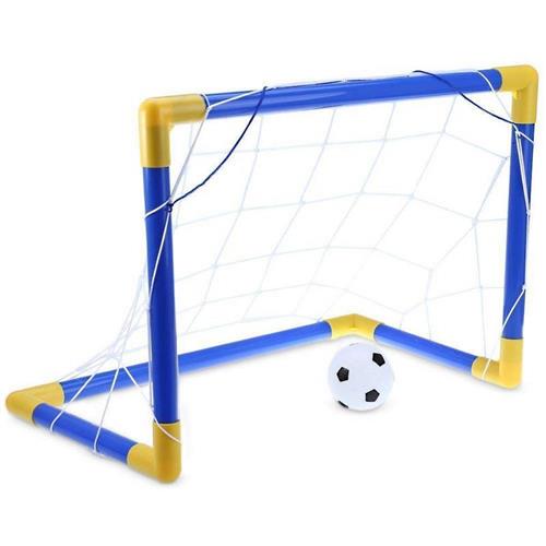 Folding Mini Football Soccer Ball Goal Post Net Set Pump K