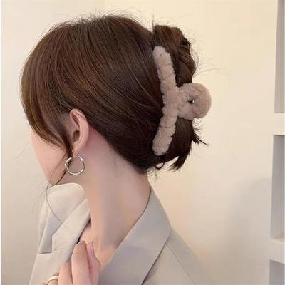 Winter New Colorful Fluffy Cross Hair Claw For Women Girls S