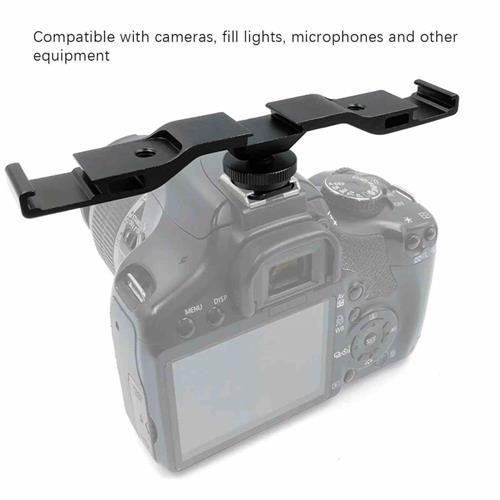 Aluminum Alloy Camera Cold Shoe Mount Adapter Extension Bar