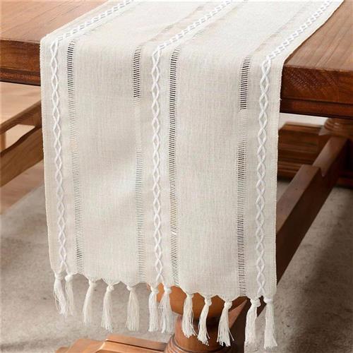 Linen Table Runner Farmhouse Rustic Table Runners with Tasse