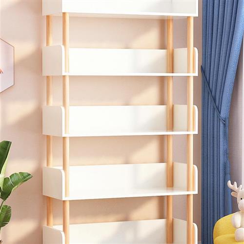 Bookshelf wooden student study multi-layer storage bookcase