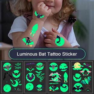 Halloween Stickers 1pc Tattoo Waterproof Luminous Temporary