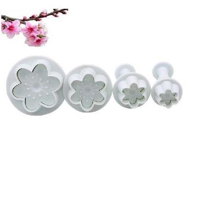 4PcsSet Flower Shape Plastic Baking Mold Kitchen Biscuit