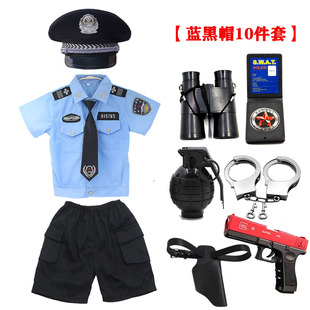 兒童警察服表演服男女生小交警公安服全套服裝 男女童特種兵警官服