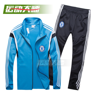 秋冬季 皇马 巴萨 长袖套装拉链足球训练服 出场服 运动套装男