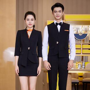 新款秋冬高端夜总会ktv包厢dj足疗技师夜场管家传送制服酒店黑色
