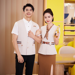 龙丽儿酒店前台服务员工作服会所制服职业套装短袖酒吧茶餐厅工装