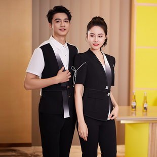 龙丽儿酒店前台服务员工作服会所公主少爷制服职业套装短袖酒吧