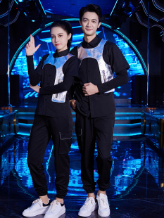 秋冬款 龙丽儿夜场酒吧ktv服务员工作服长袖 套装 工装 定制马甲衬衫