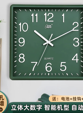 康巴丝2025新款钟表挂钟客厅立体大数字智能时钟家用自动对时钟表